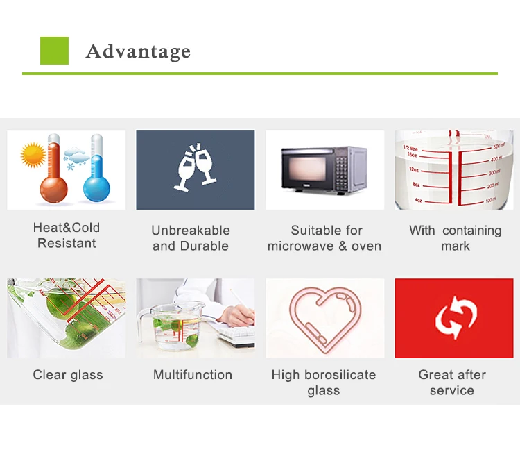 Glass Drinking Measuring Cup/high Borosilicate Glass Measuring Cup With