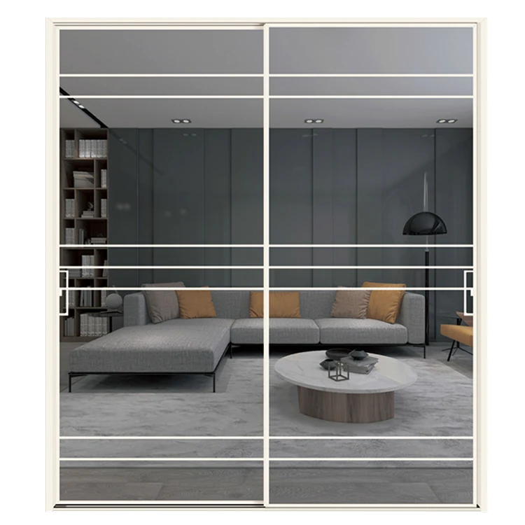 Aluminum Two Tracks Narrow Sliding Glass Doors/ Slim Frame