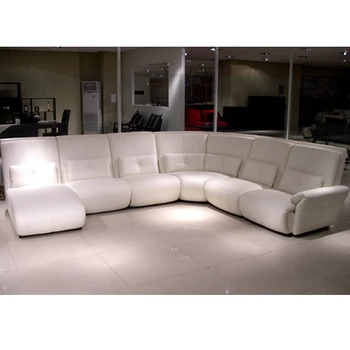 Modern Design White Leather L Shaped Corner Sofa Furniture Luxury White Leather L Shaped Corner Sofa