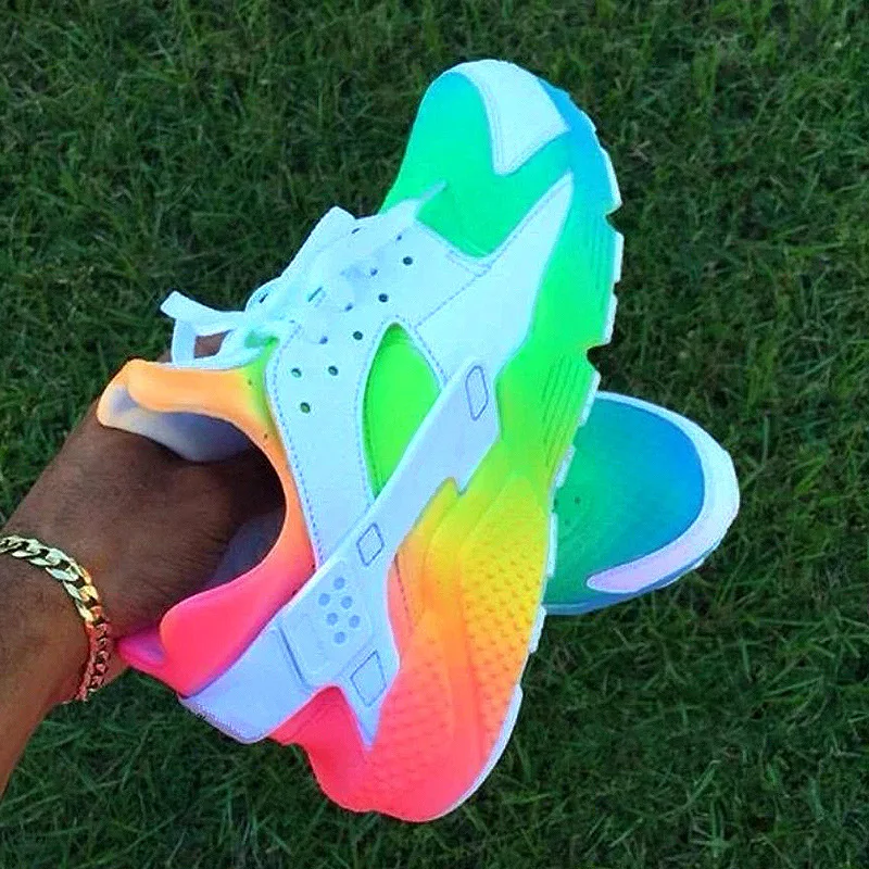 rainbow huarache sandals