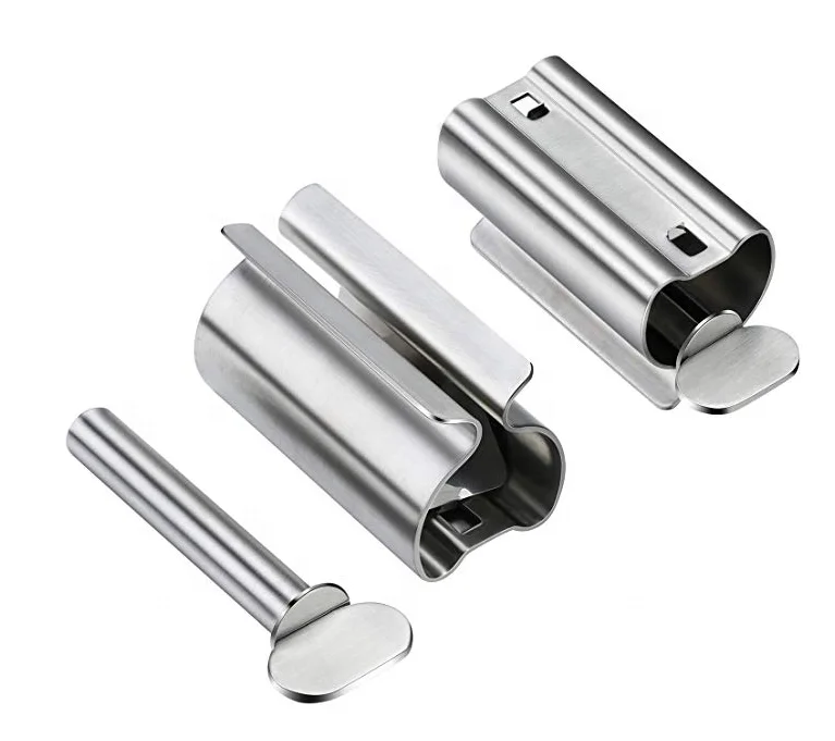 
stainless steel 304 Rolling Tube Toothpaste Squeezer Toothpaste Seat Holder Stand Rotate Toothpaste Dispenser for Bathroom 