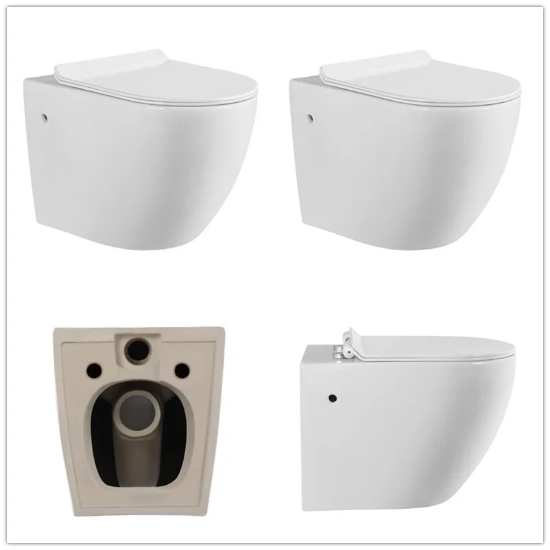 P-trap 180mm roughing-in ceramic wall hung toilet with thin seat supplier