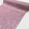 Multi Color Shiny Star Sequin Fine Glitter Fabric Vinyl Sparkly Faux Leather Small Roll Hair Bow Making Material
