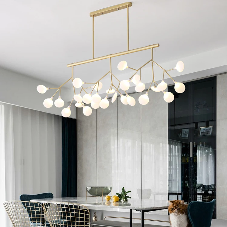 Nordic postmodern fancy rose gold pendant light led firefly  living room dinning room chandelier