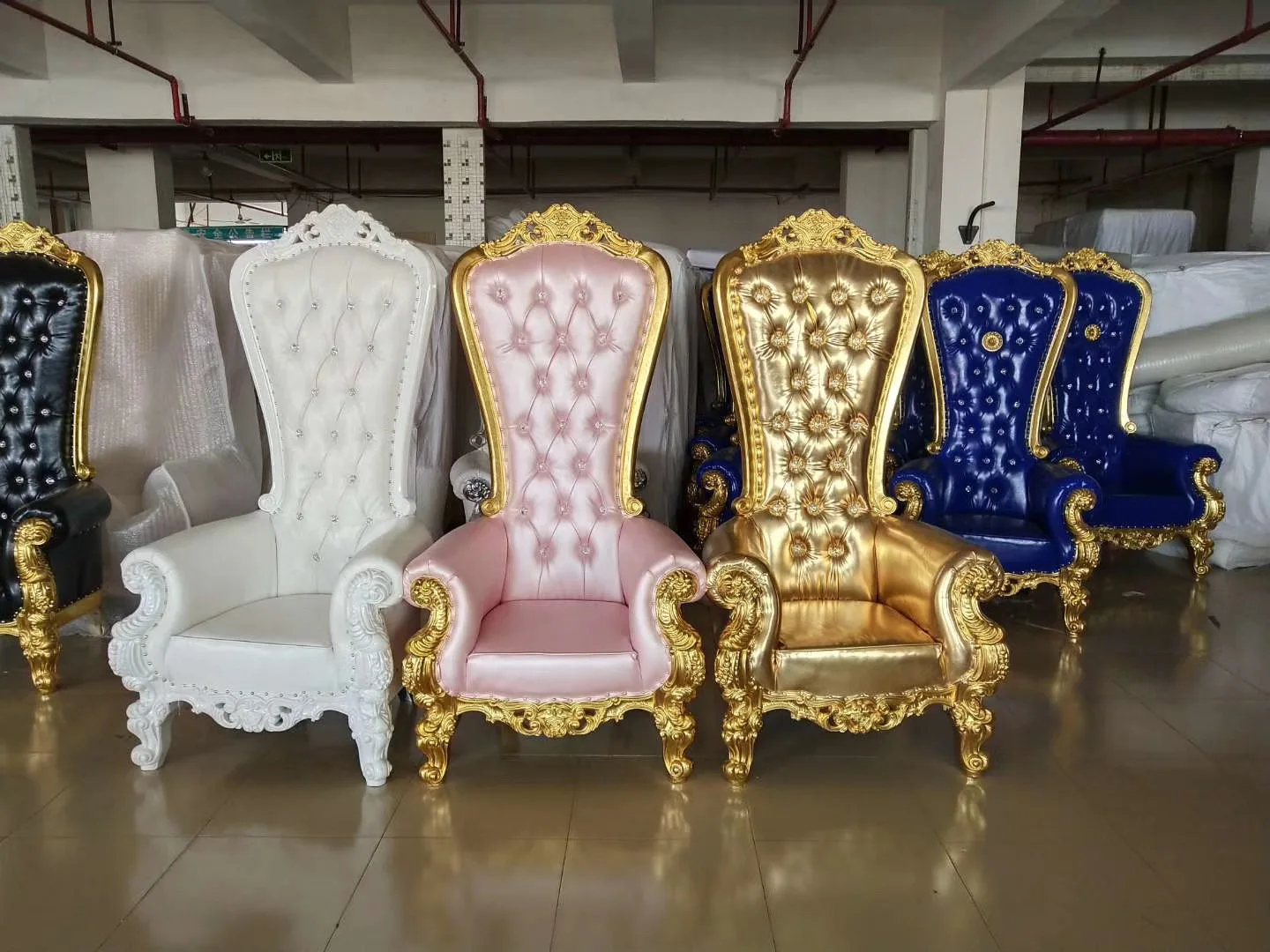 King And Queen High Back Cheaper Pink King Sliver Throne Chairs High