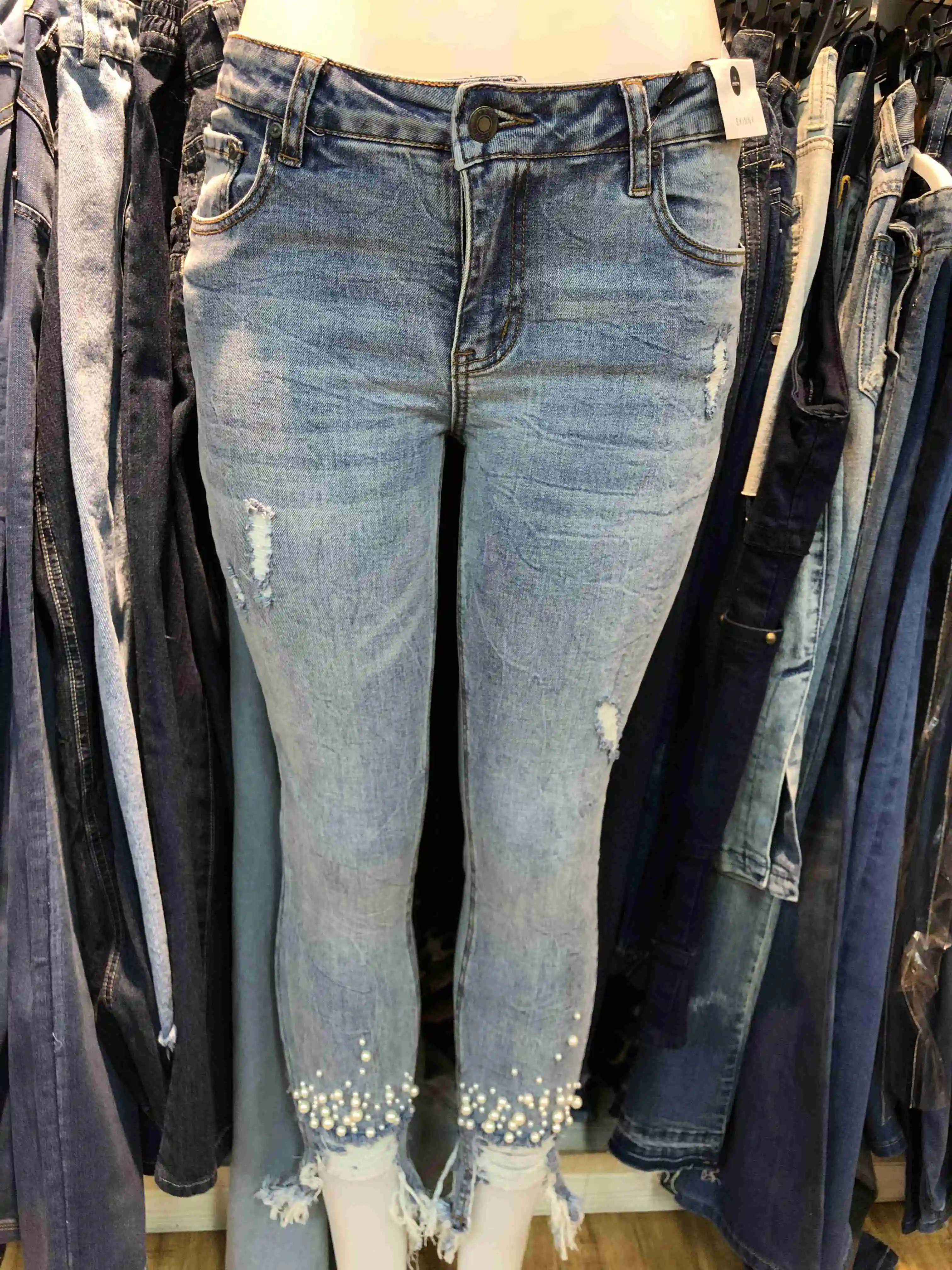 Gzy Mix Apparel Stock Denim Jeans Pantalones De Mujer Ladies Jean Buy 7089