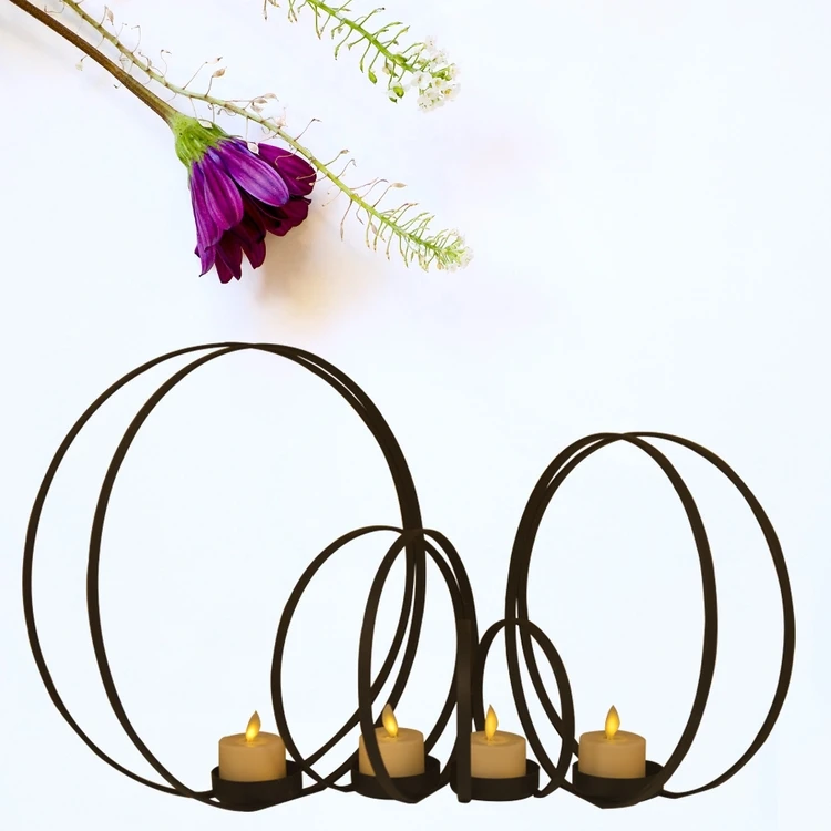 candle tools parts Copper Material metal ring shape set of 4 candle
