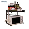 Adjustable Organizer Stainless Steel Kitchen Stand Spice Dish Holder Microwave Oven Storage Rack