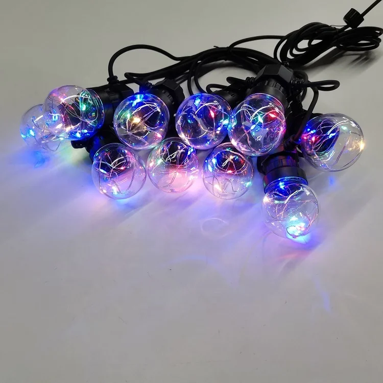 Hot Selling Low Price Holiday Festival Lighting Outdoor USB Connection Port G50 Solar LED Bulb String Lights