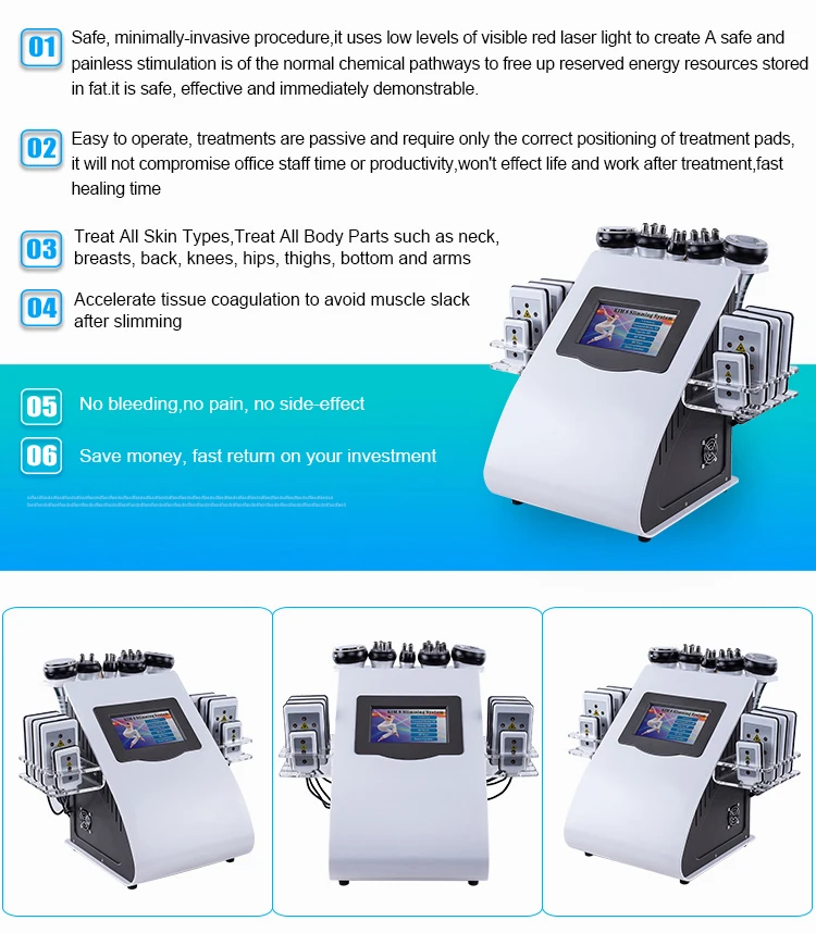 Best Selling 6 In 1 Lipo Laser Cavitation Rf Vacuum Rf Cavitation