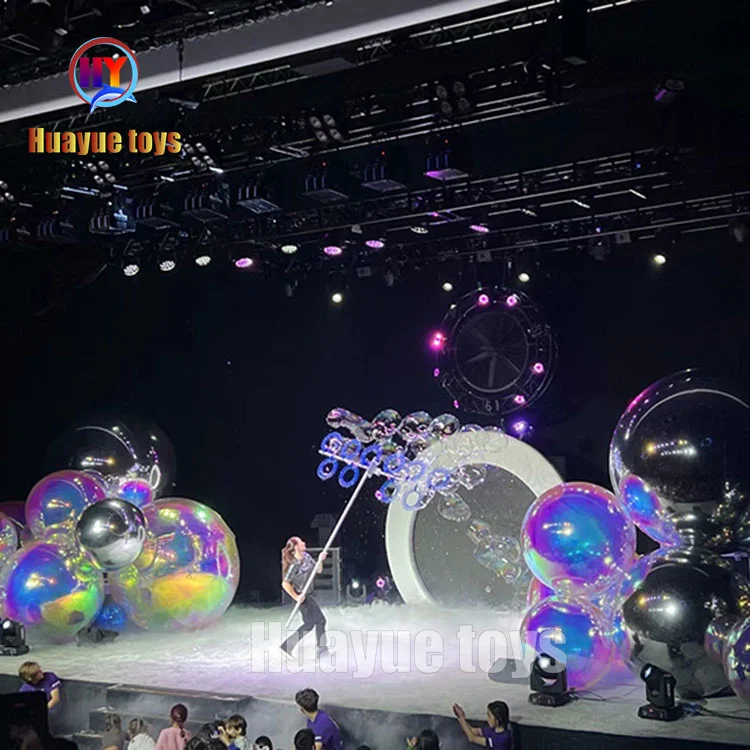 Rainbow PVC Inflatable Mirror Ball for Stage Performance Advertising ...