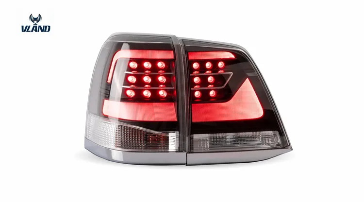 VLAND Factory New stype for Land Cruiser tail light for 2008-2015 for LC200 Taillight with LED DRL Brake light white&black color