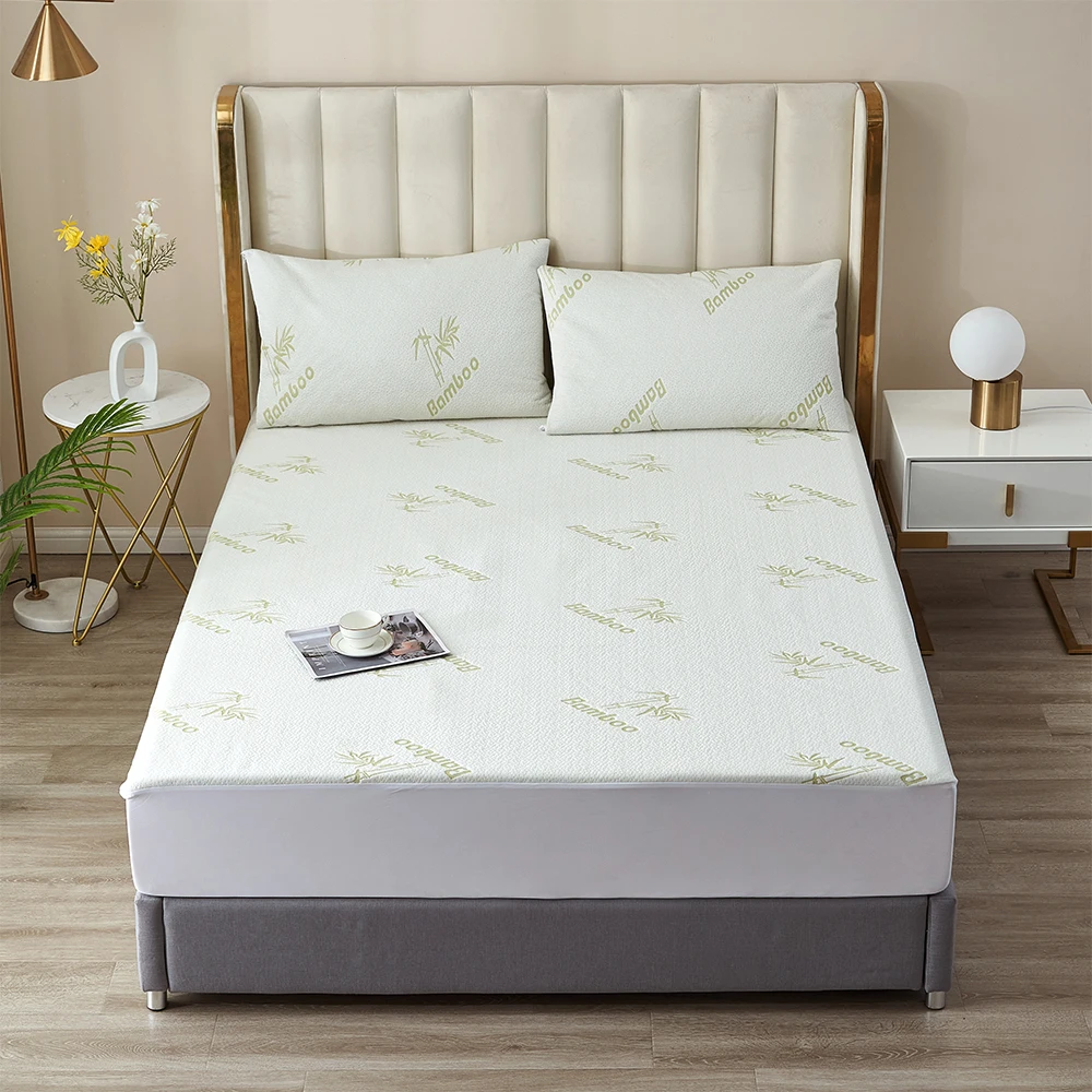 定制防过敏防水竹床垫保护套