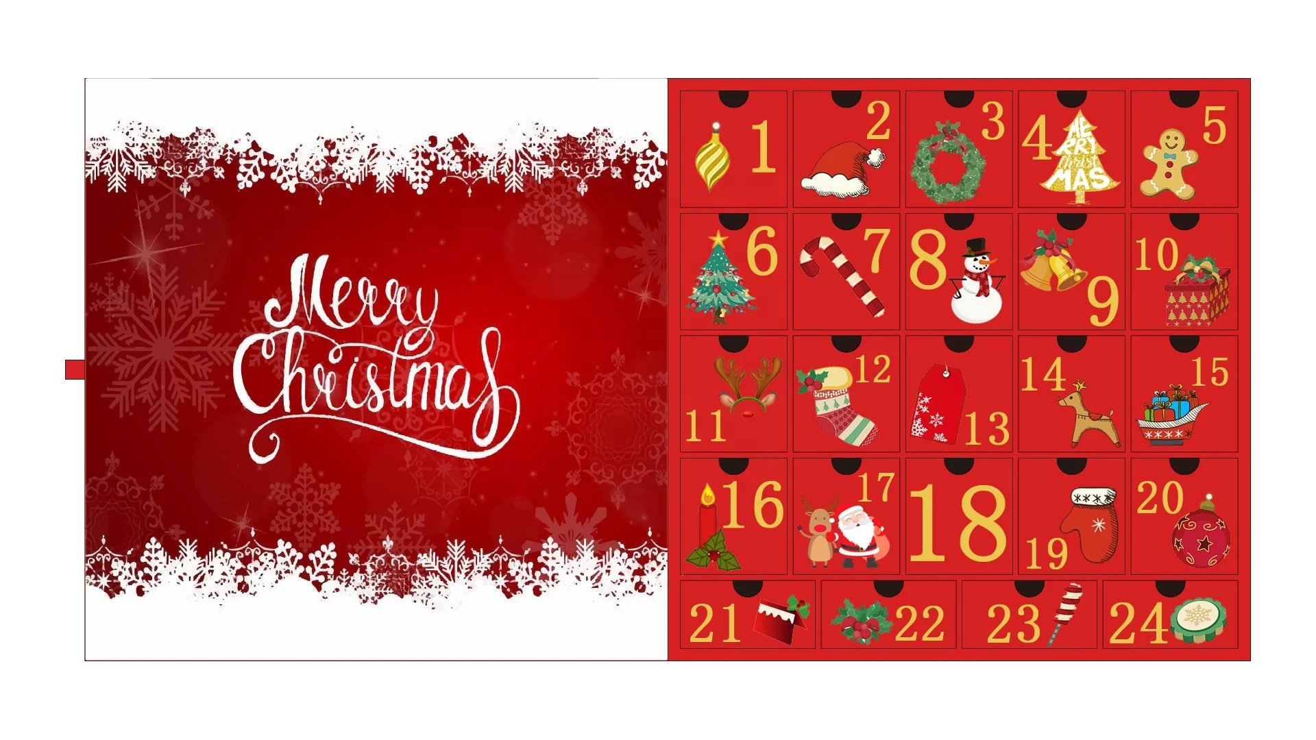 Christmas Calendar Box 24 Drawer Advent Calendar Gift Box Cookie