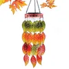 colorful autumn leaves solar light wind chimes garden decoration
