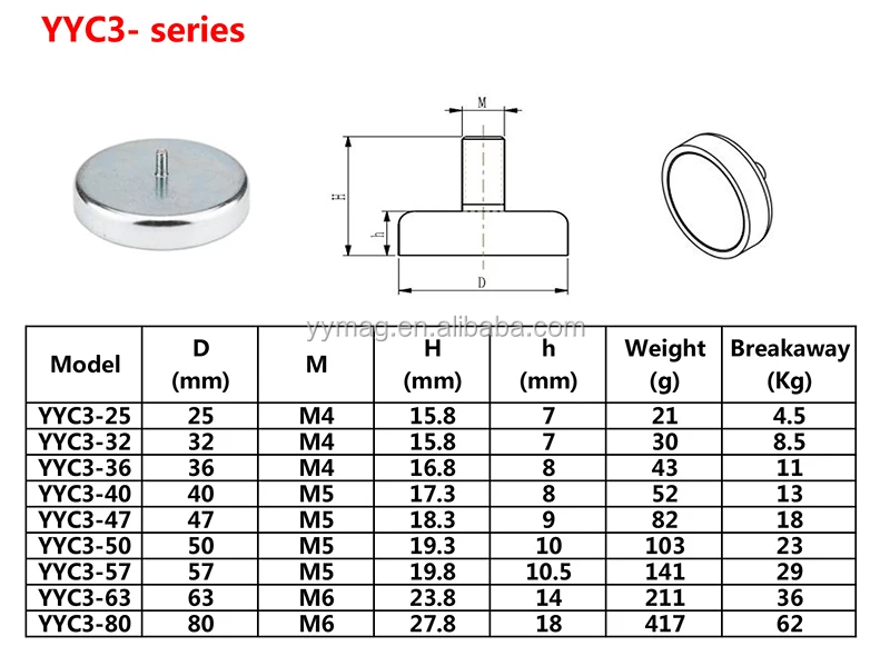 D60mm Y30BH Cup Shape Pot Magnet/Ceramic Shallow Pot Magnet/Ferrite Magnetic Fastener Round Base Pot Magnet
