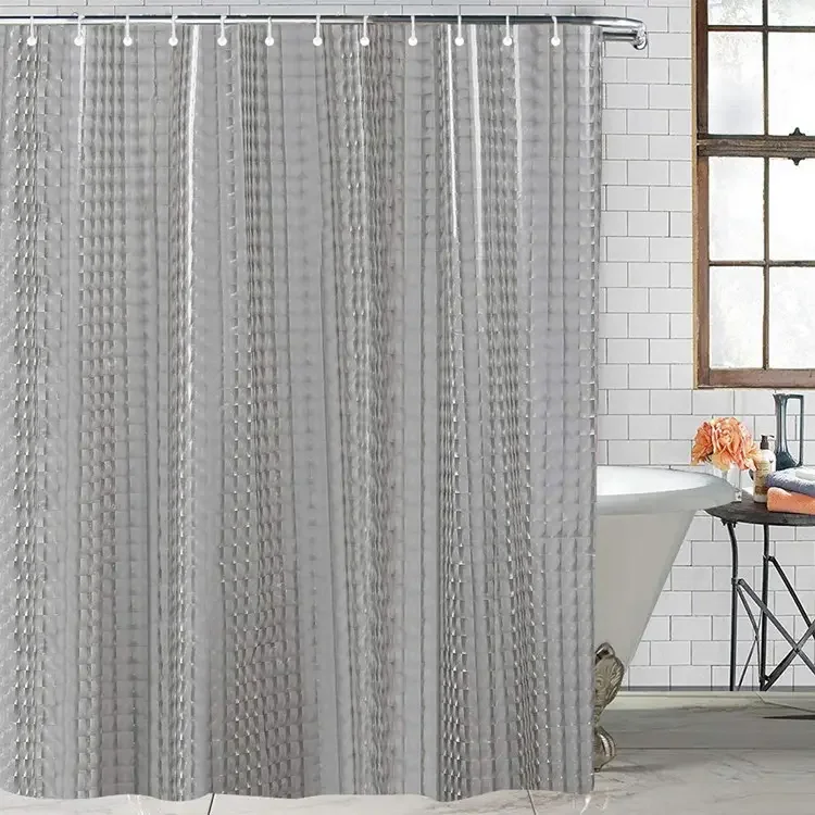 Heavy Duty Peva 3d Cat Eye Effect Bath Curtain Waterproof Mildew-free ...