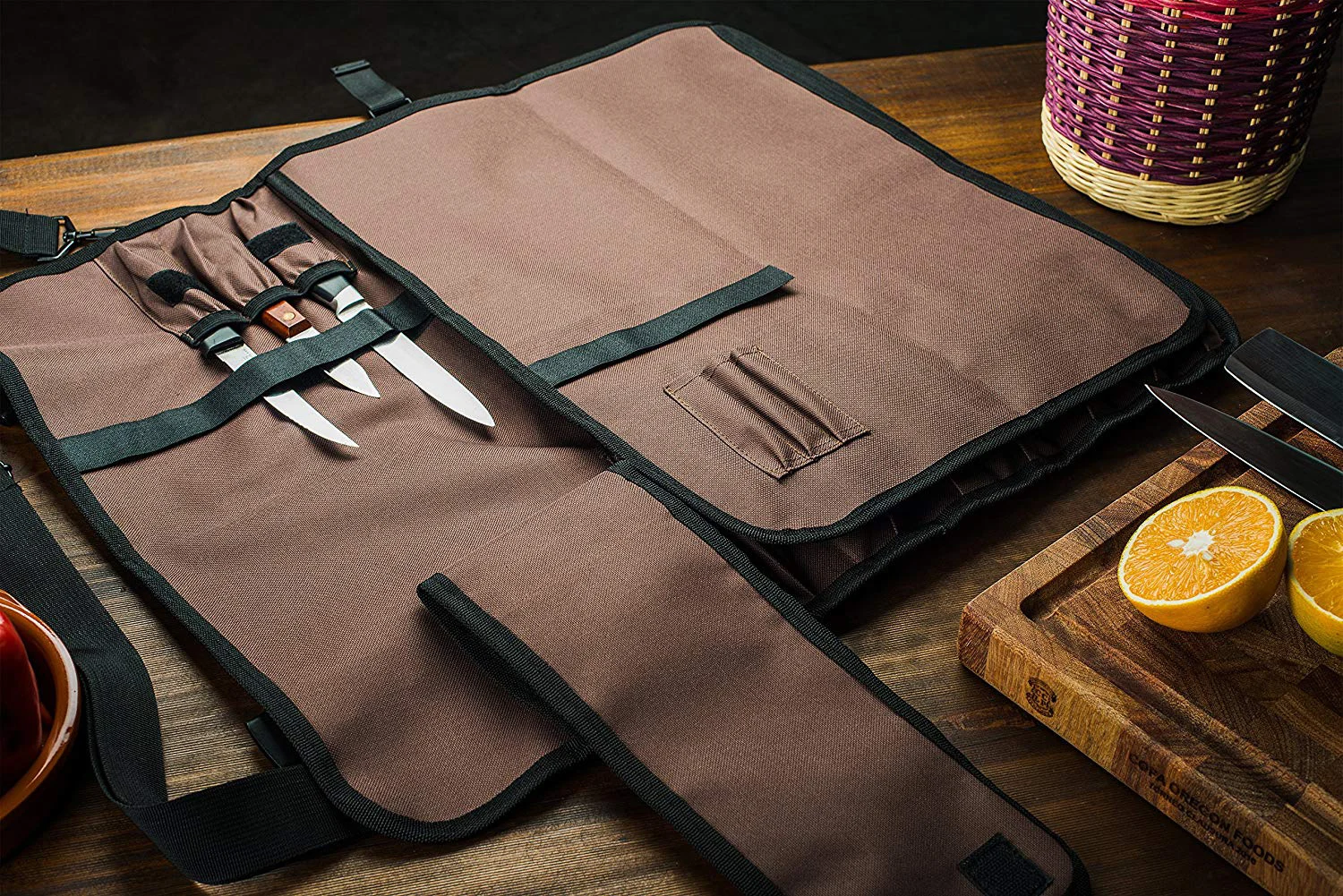 Chef Knife Roll Bag (14 Slots)holds 10 Knives,1 Meat Cleaver And 3