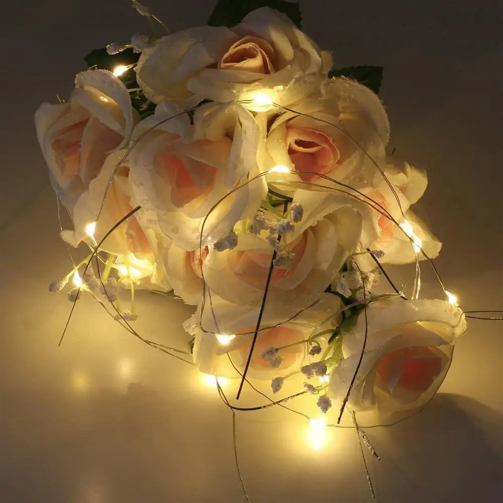 3AA Battery Operated Waterproof 5M 50Leds Fairy Copper Wire LED Lights For Christmas Parties Wedding Centerpiece Decoration