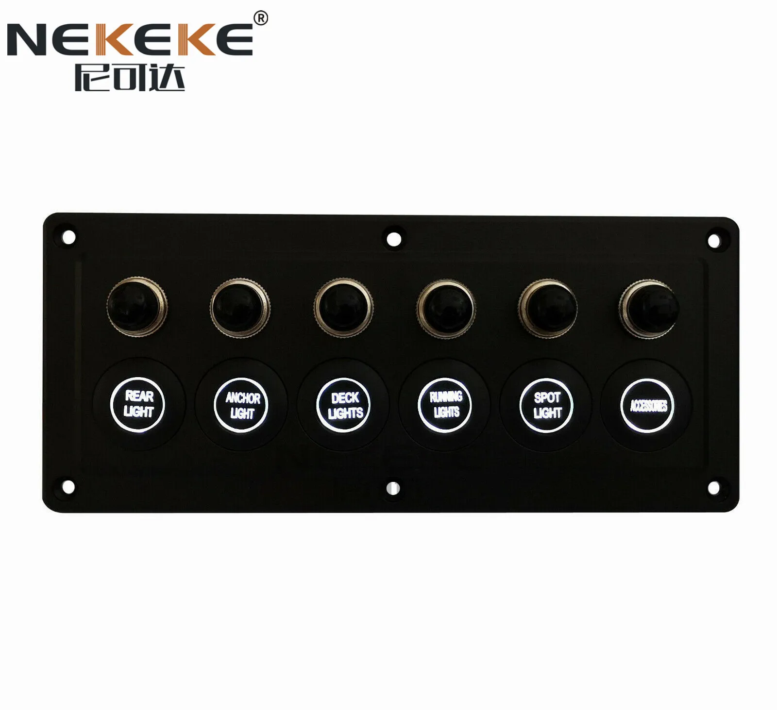 Blue Led 6 Gang Touch Sensitive Switch Panel for Car Boat Caravans 10A Breakers