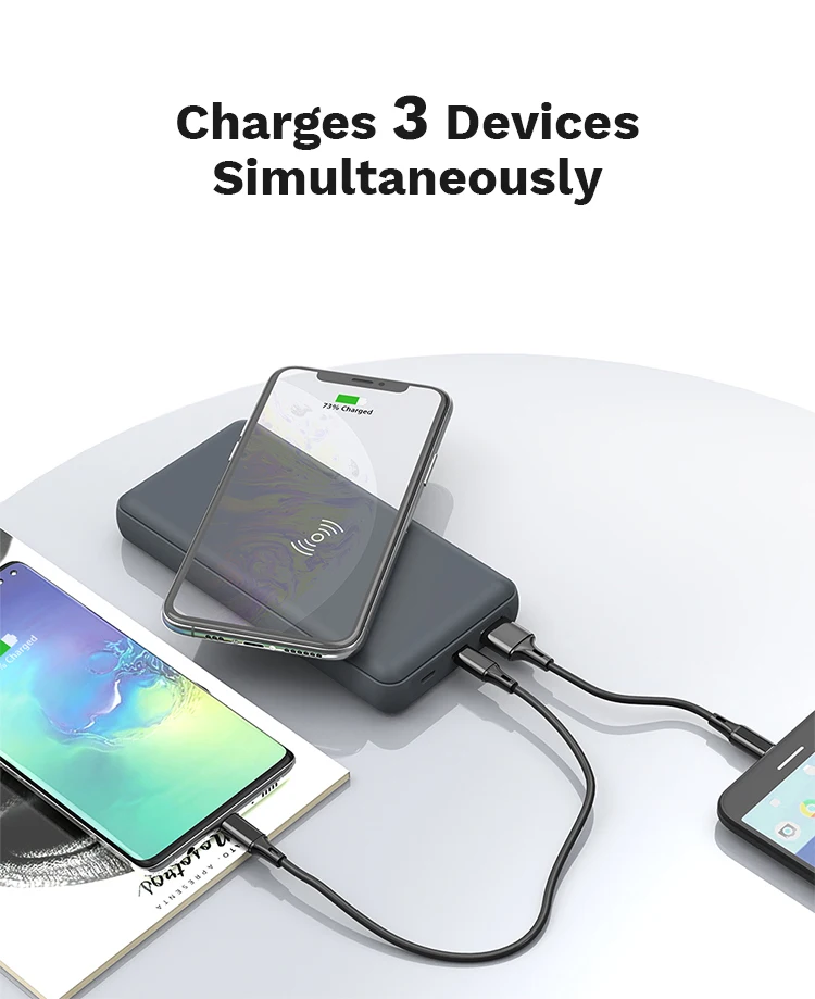 Power Delivery 20W Quick Charge 3.0 15W qi Wireless Charger Portable USB C PD Power Bank 20000mAh for iPhone 12 iPad and More High Capacity Portable Wireless Charger PD 3.0 18W and QC 3.0 18W Fast Charging Wireless Power Bank 20000mAh