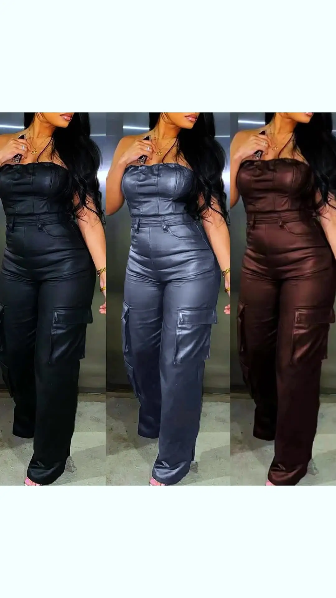 Fatto A Mano!! Tute In Pelle Da Donna, Tuta In Pelle Nera, Tuta In - Foto 7