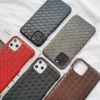 Knitted Design Leather Case for iPhone 11 Pro Max Logo Custom Weave Shockproof Cover Luxury PU Fundas for iPhone 7 Plus X XS Max