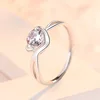 Pure Silver Ring Female Fashion Individuality Japanese and Korean Simulated Diamond Ring