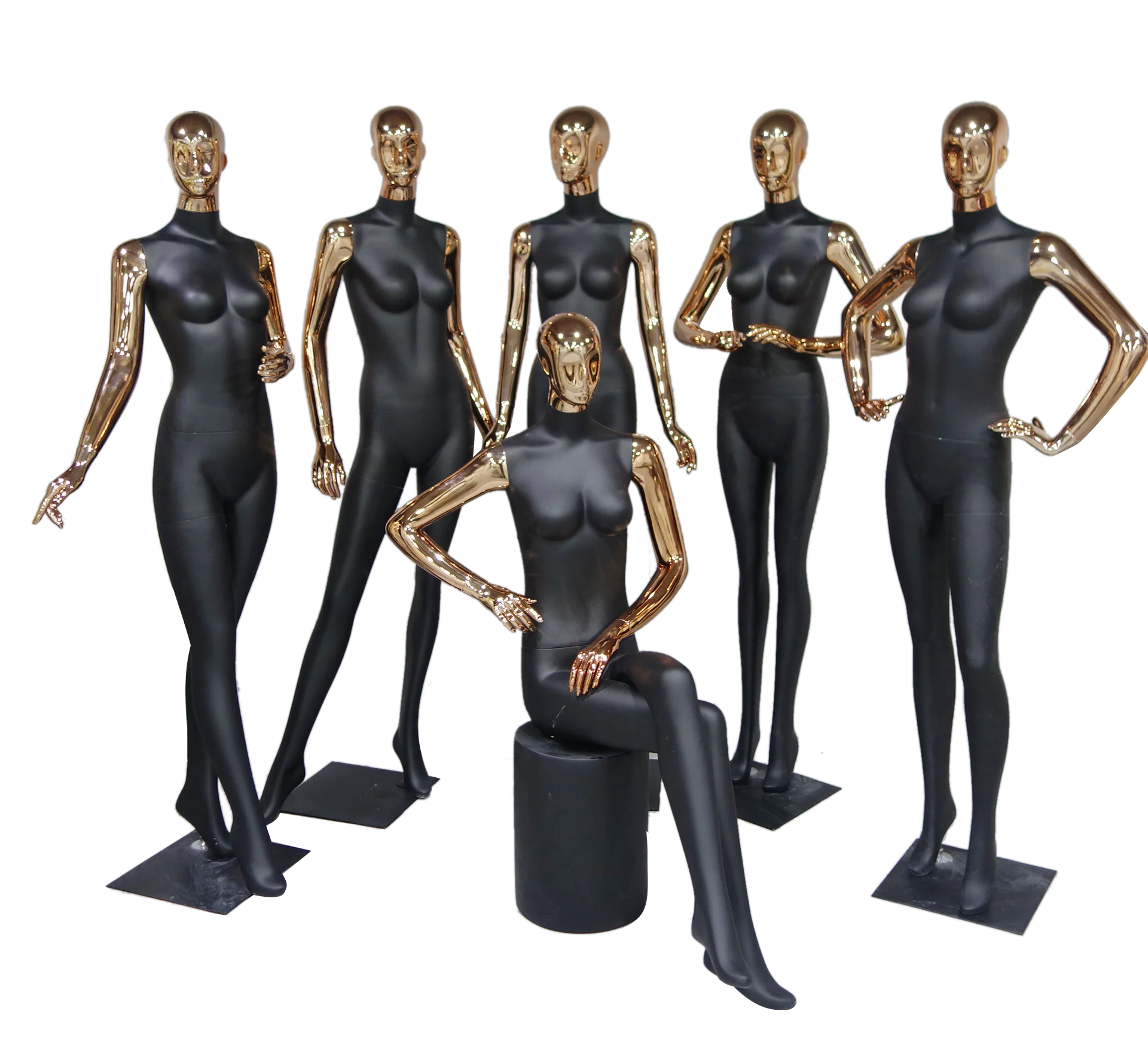 Chrome Gold Head And Hand Female Mannequin Full Body Buy Mannequin