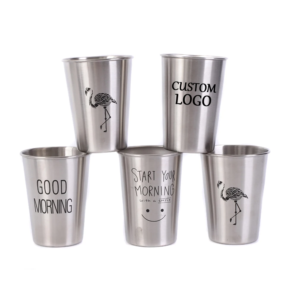 
Custom logo printing SS304 stainless steel tumbler beer cup 