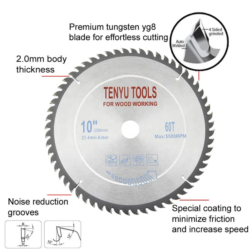 Best Circular Wood Cutting Rip Saw Blades For Hardwood 10inch 60teeth