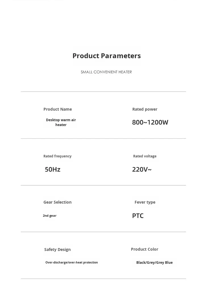 High-power ceramic PTC office heater