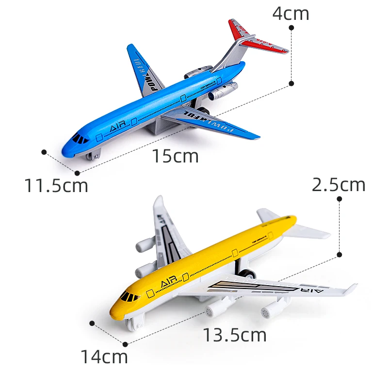Kid Mini Aircraft Toys Alloy Metal Model Color Airplane 2 Pieces Set