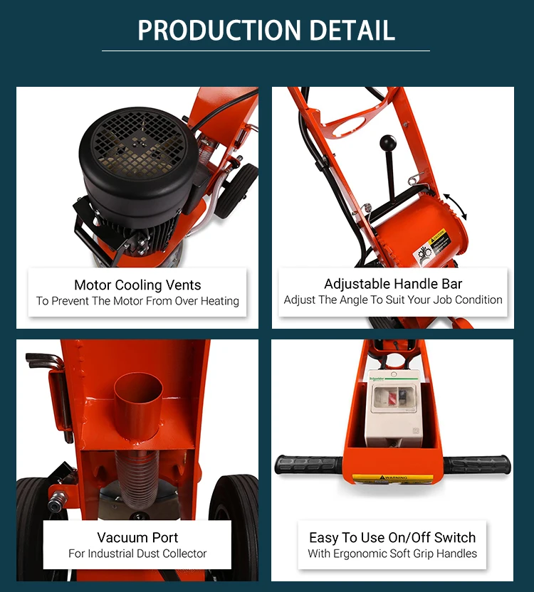 Powerful 3hp 230v Motor Concrete Polishing Machine Concrete Floor