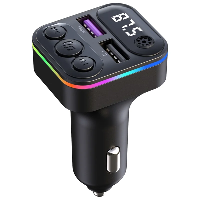 Car Bluetooth 5.3 Fm Transmitter Radio Mp3 Player Dual Usb Adapter Car ...