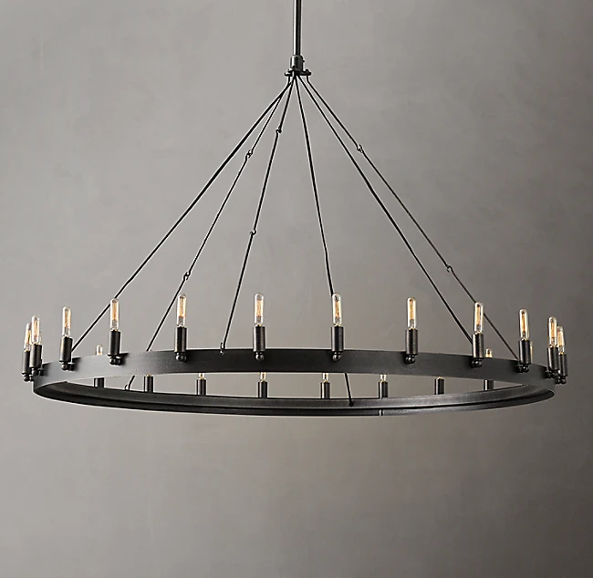 Camino Vintage Candelabra Round Chandelier 38" American Crystal Living