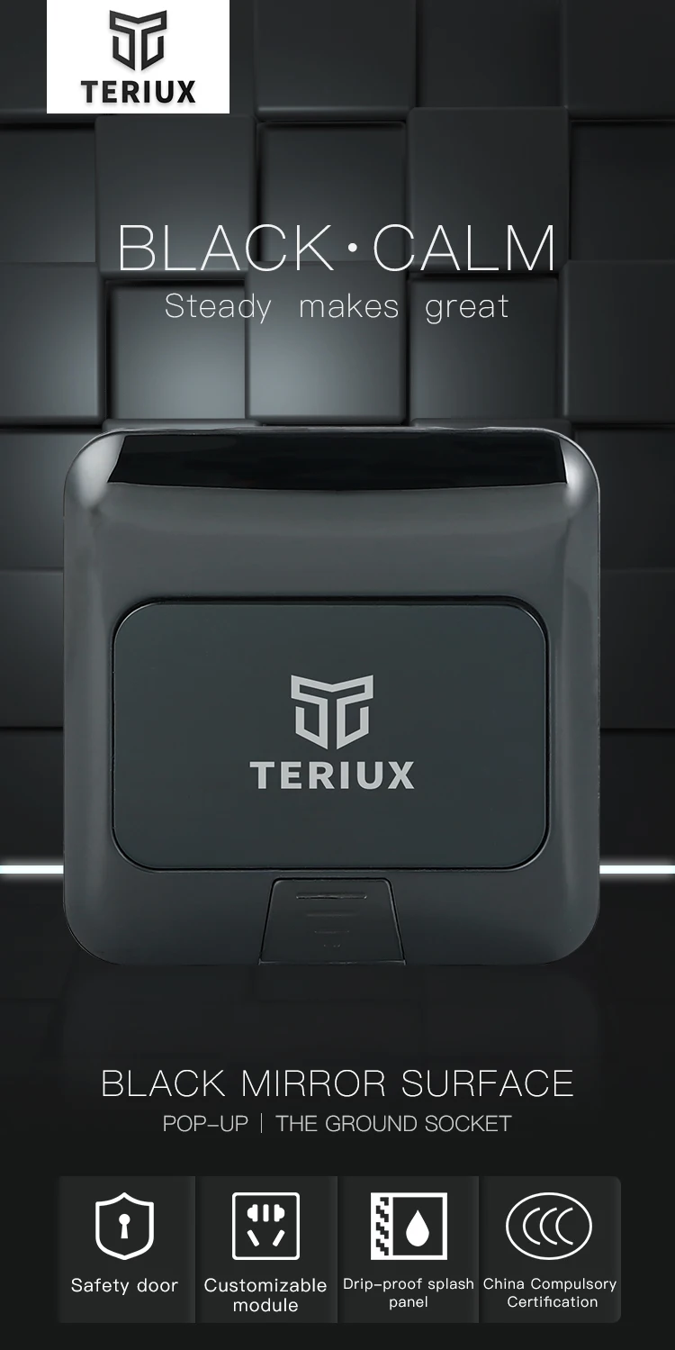 USA standard stainless steel black power 16A pop-up floor socket box