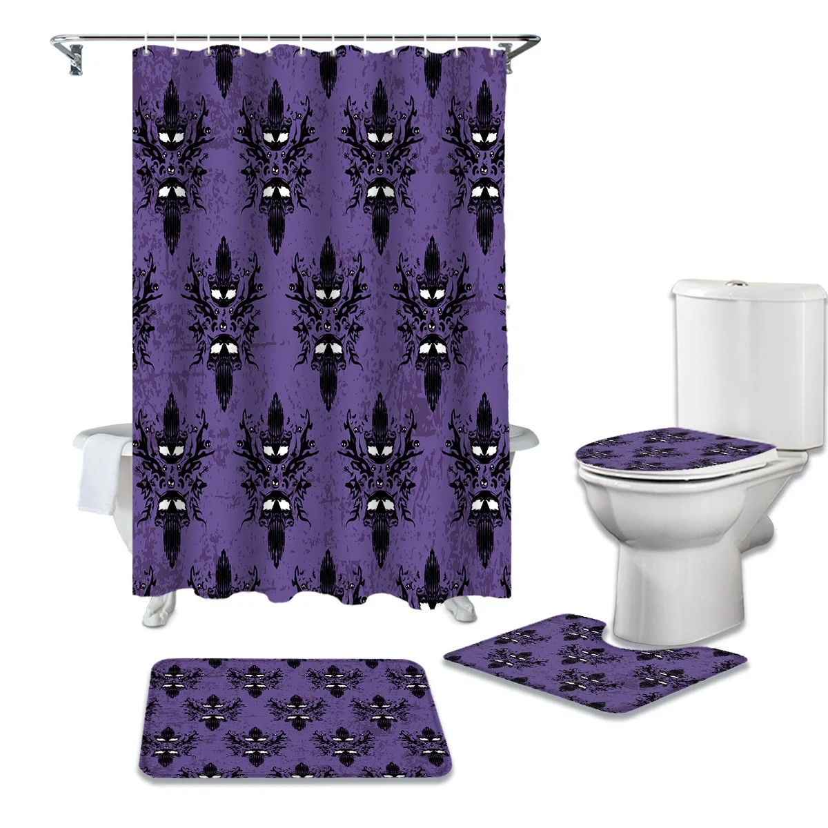 3 Piece Bathroom Set Super Water Resistant Shower Curtain Soft Feeling Bath Rug Set For Shower Room Buy Bathroom Bath Sets