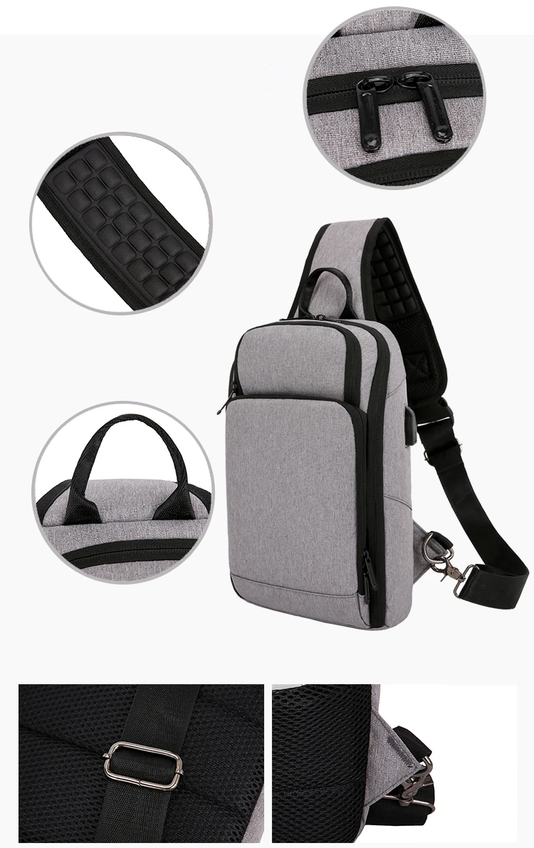 Customizable Professional Men's Nylon Sling Bag Business Travel Casual ...