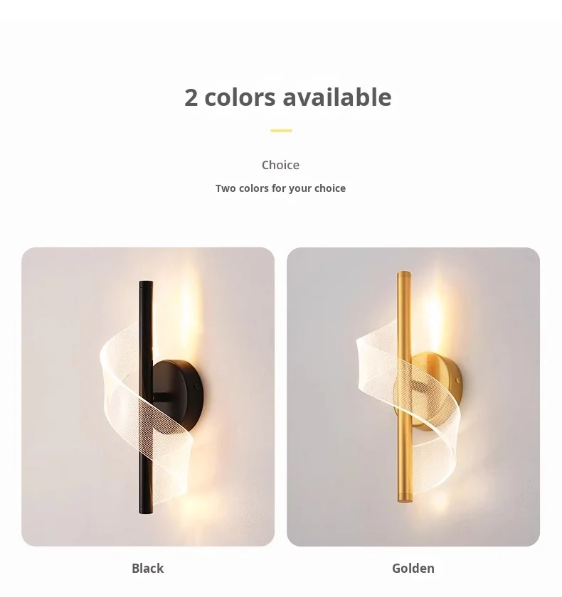 product cross border minimalist modern bedside lamp creative bedroom living room nordic led ultra bright aisle background wall light-9