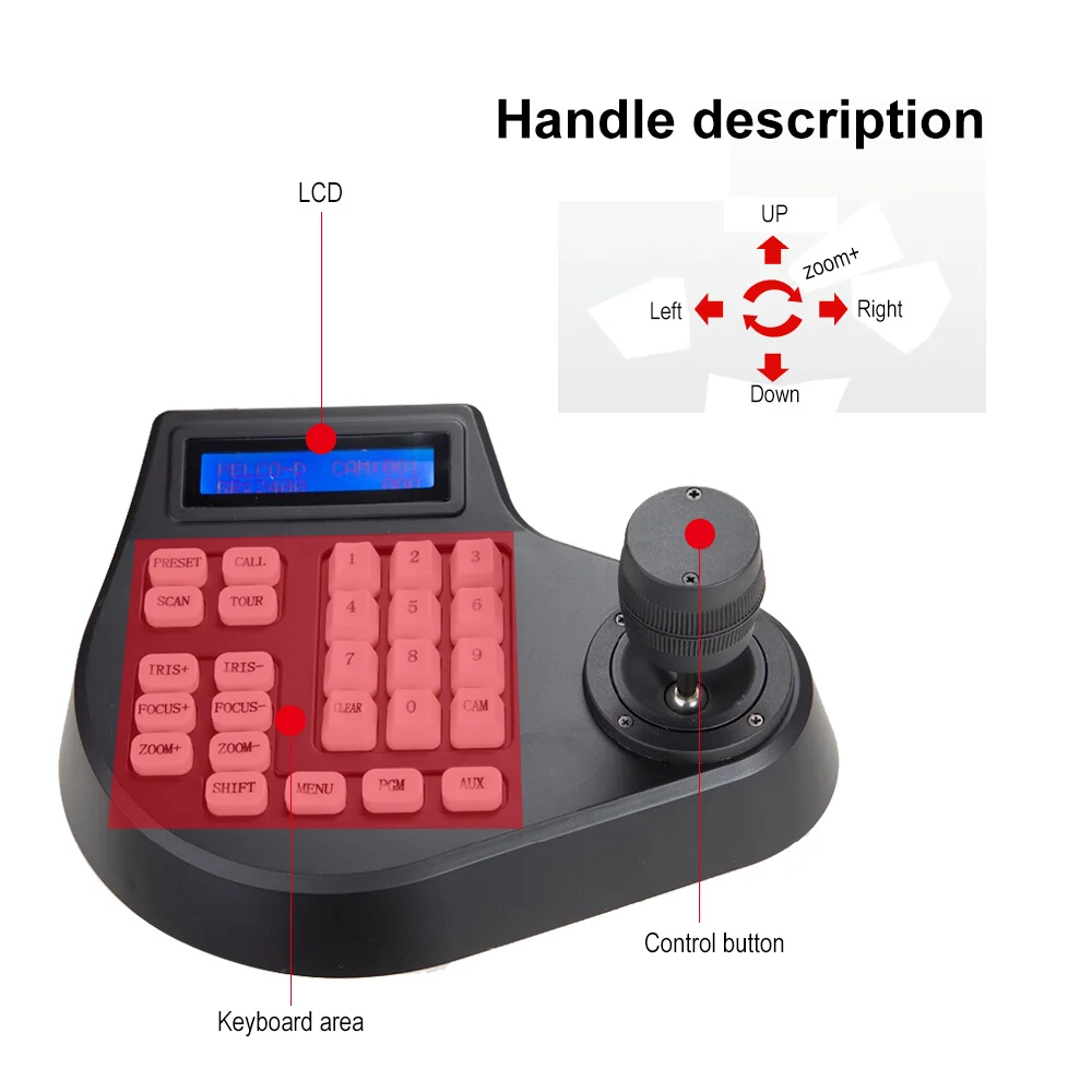 Intelligent 3d Mini Joystick Keyboard Controller For Camera Security