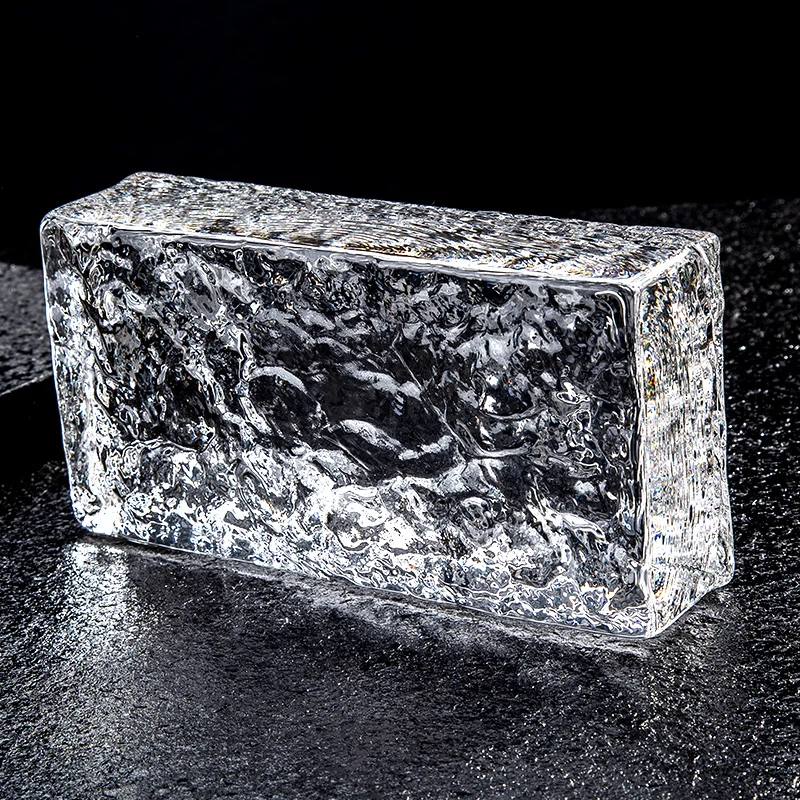 Double-Sided Ice Grain Crystal Brick Wall | Transparent Glass