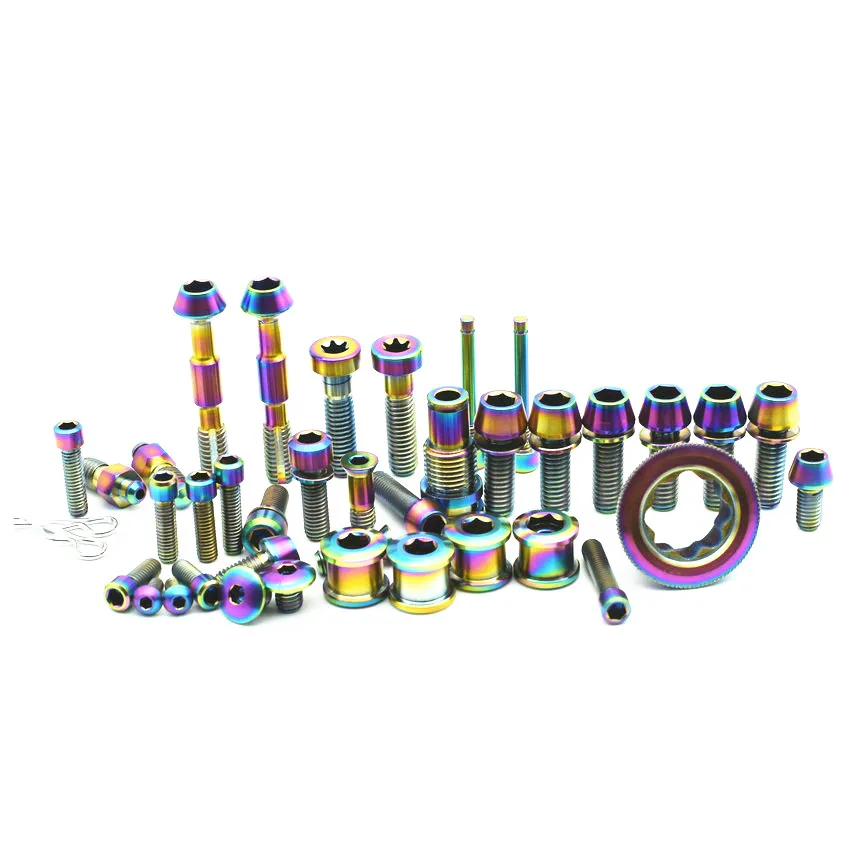 
Titanium Bolt Kit For SHIMANO XT XTR XT758 M8000 For Road Bike And MTB Ti Bolt Gold Color Multicolor Titanium Screw Ti Fastener| 