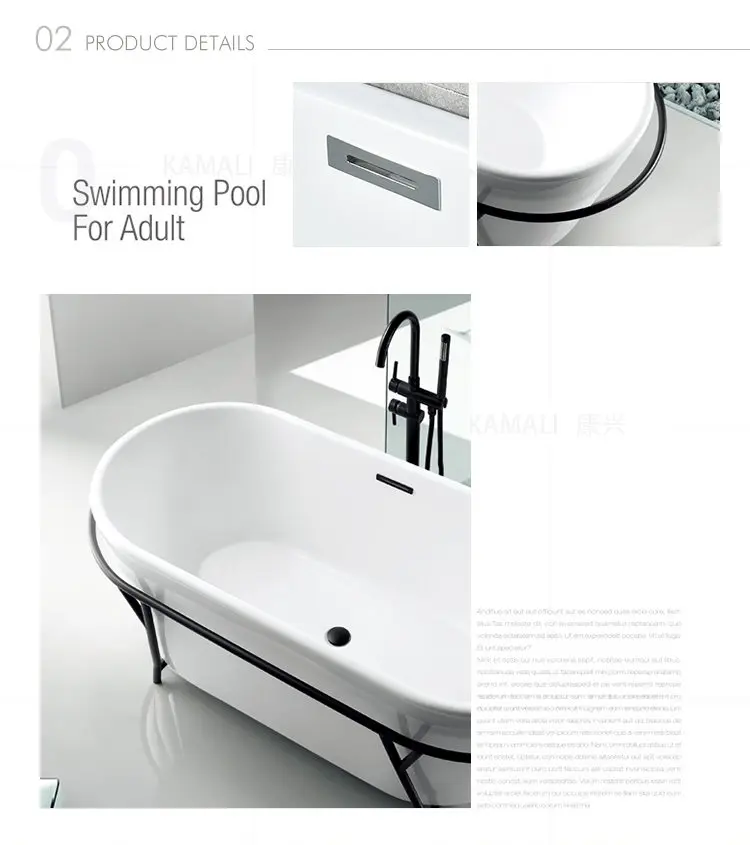 Kamali SP1891A cupc solid surface free standing bathtub round small jetted 99 one person hot japanese iron bath tub