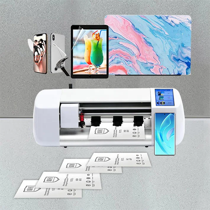 Comparison diagram showing precision alignment of hydrogel film vs. tempered glass on curved display