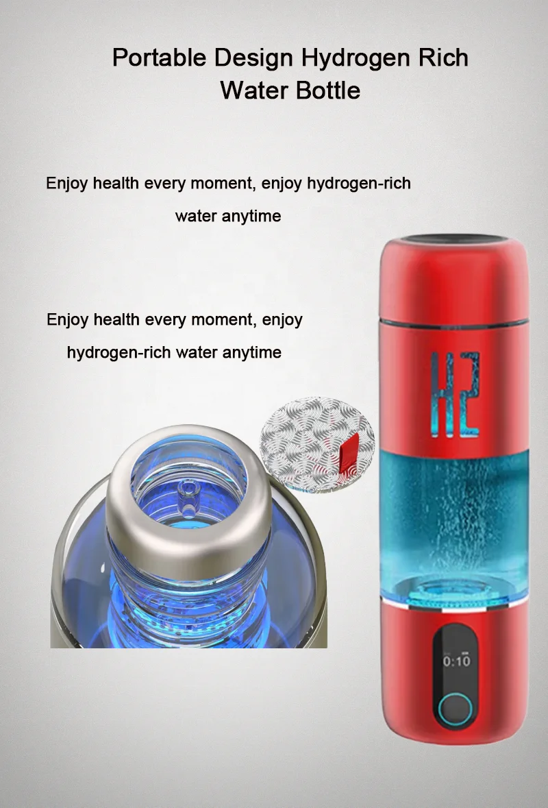 5000ppb Spe Pem Water Electrolysis Hydrogen Rich Water Maker Bottle