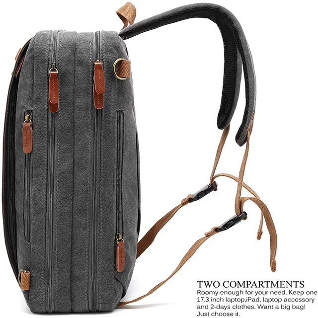 Customized  Convertible Backpack Shoulder Bag Messenger Bag Laptop Case Business Briefcase For men and women