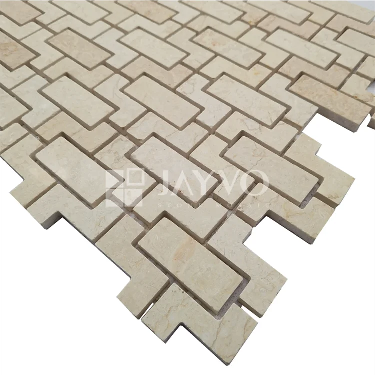 New Beige Shaped Stone Mosaic TIles Hot sale Latest Design Marble Mosaic Tiles Kitchen Backsplash Mosaic