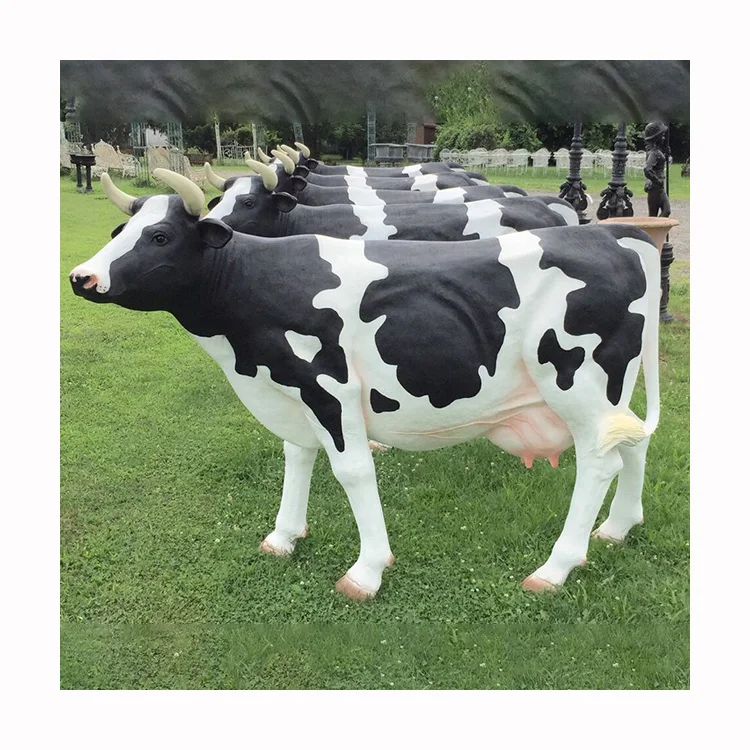 Garden Decoration Life Size Resin Animal Sculpture Fiberglass Cow