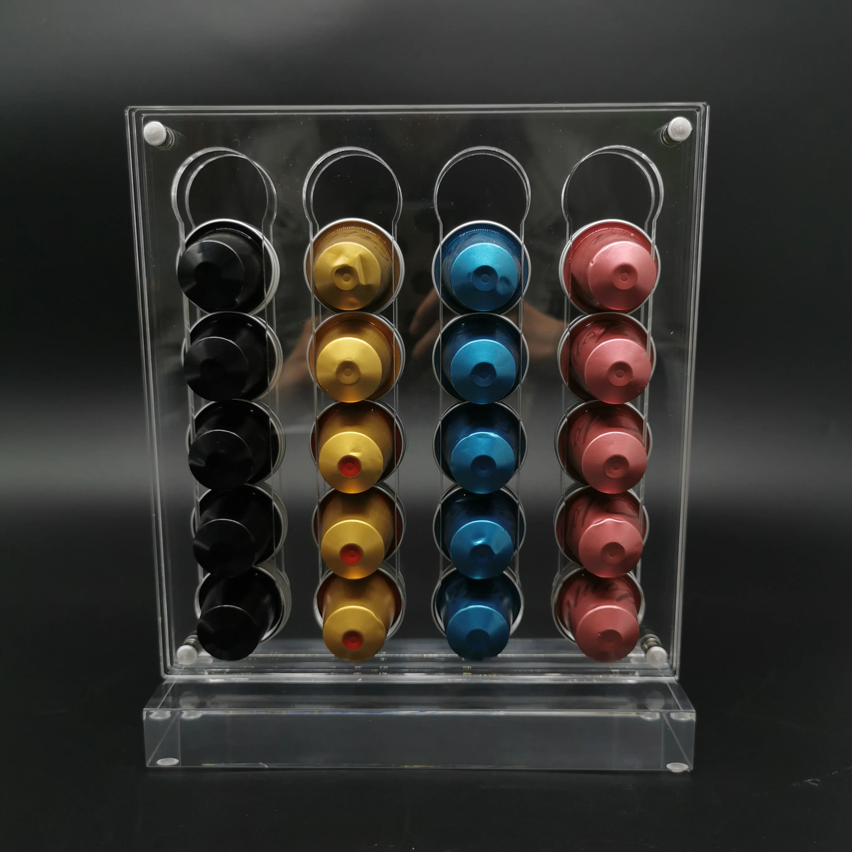 Hou Acrylic Coffee Pod Holder Rackfor 20pcs Nespresso Capsule Storage